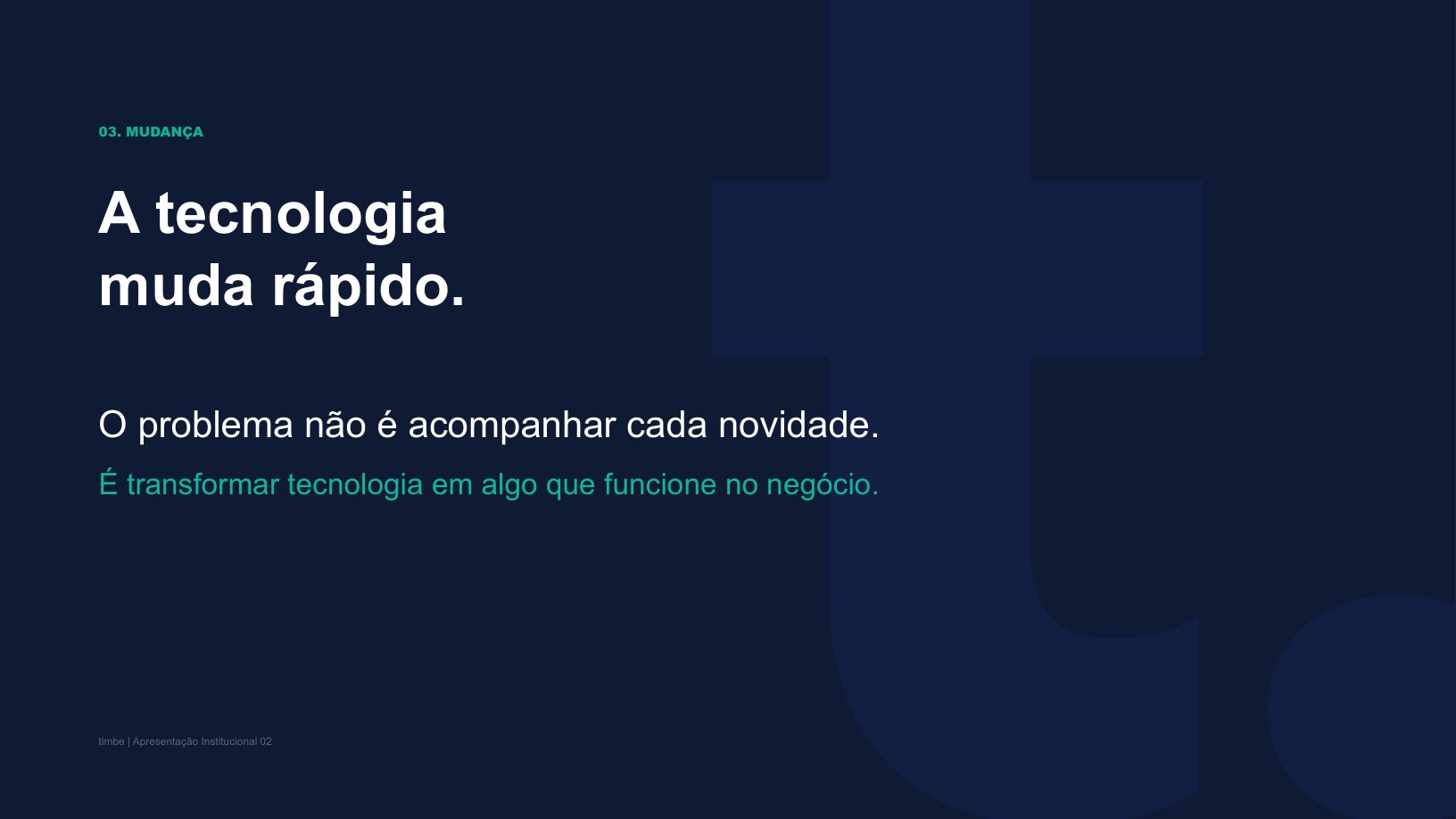 TIMBE — apresentação institucional, página 2