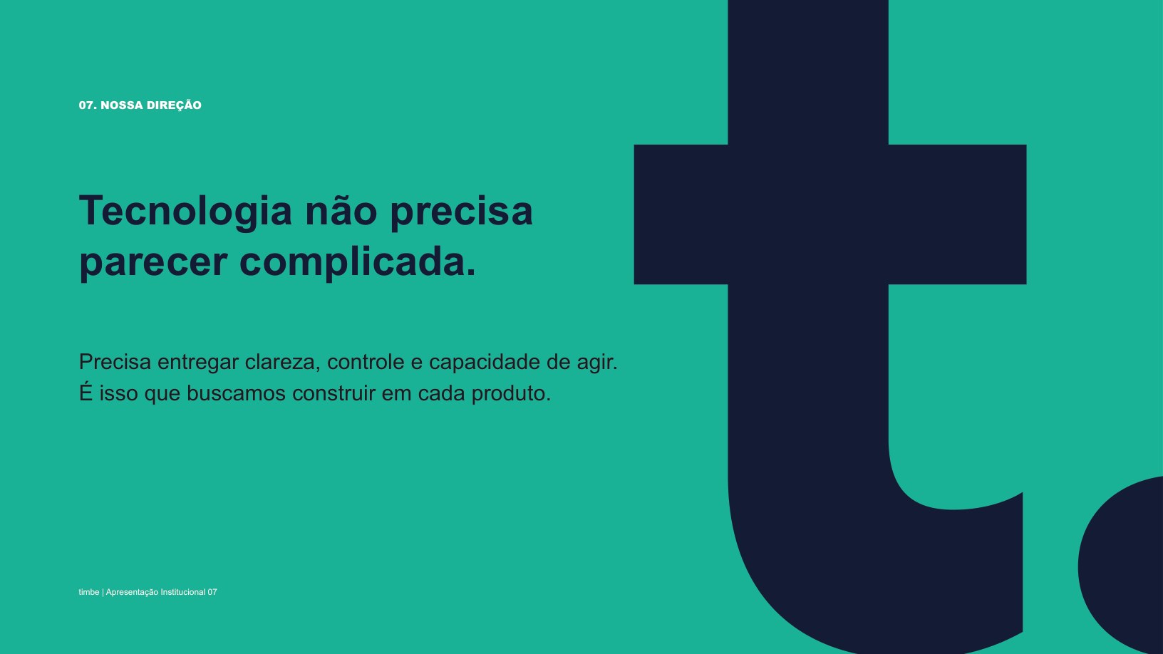 TIMBE — apresentação institucional, página 7